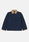 CONTRAST COLLAR QUILTED JACKET Media 1
