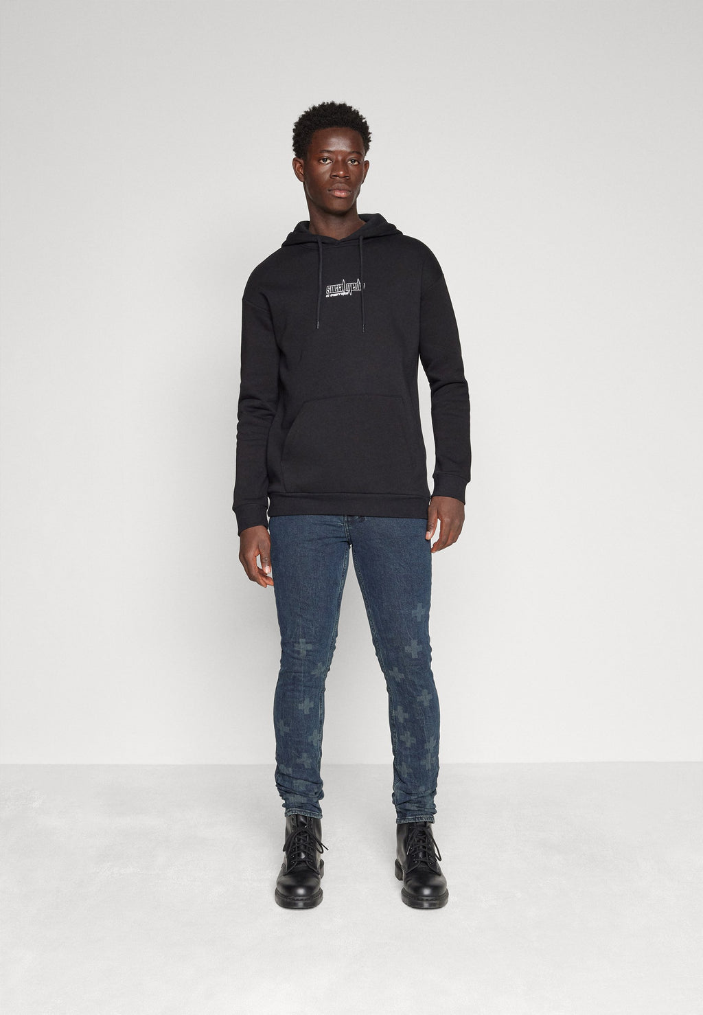 YOURTURN REVERSED TEDDY BEAR RELAXED HOODIE UNISEX