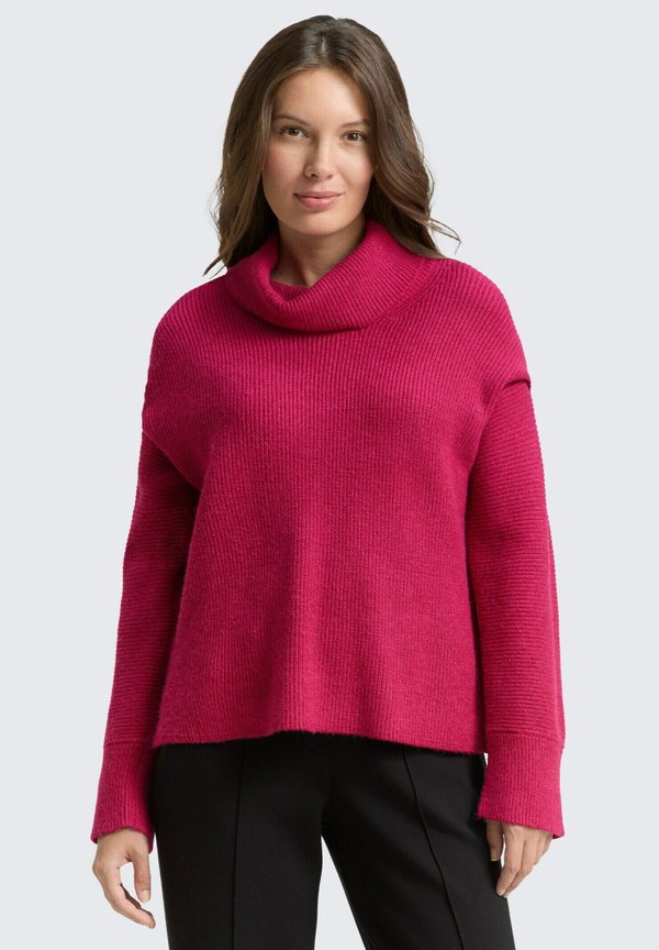 TOM TAILOR ROLLKRAGENPULLOVER - Jumper - dark pink melange