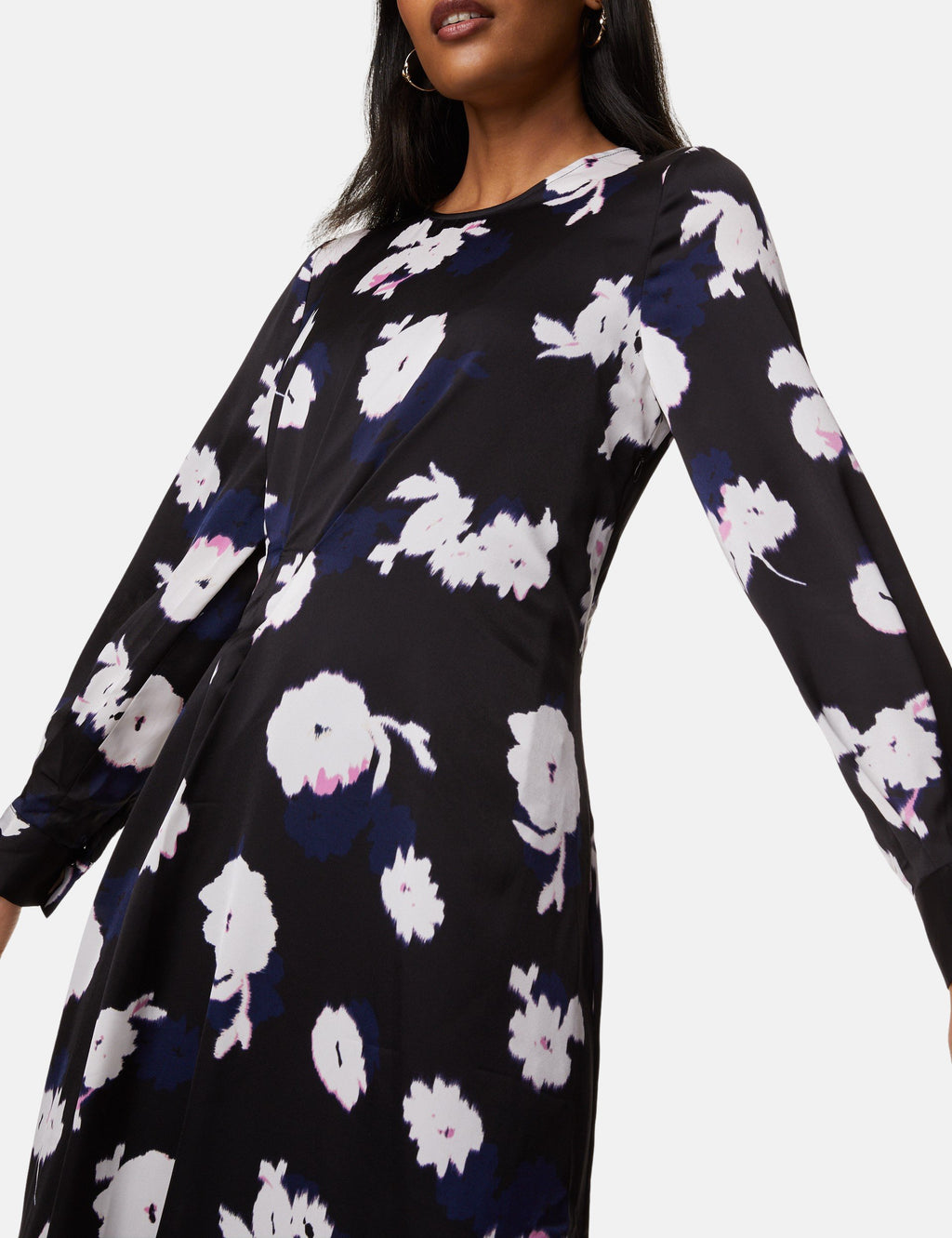 Marks & Spencer  FLORAL ROUND NECK  A LINE