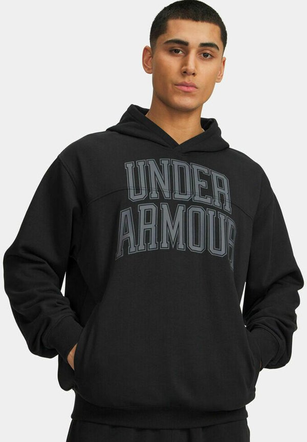 Under Armour RIVAL LIGHTWEIGHT GRAPHIC - Hoodie - schwarz