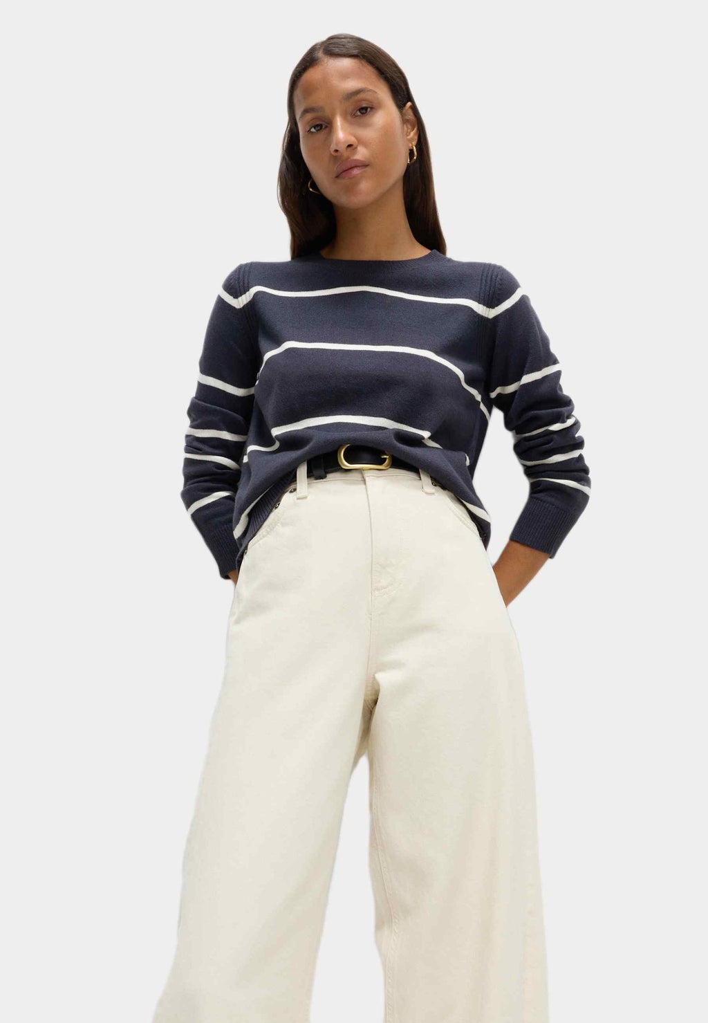 Marks & Spencer SUPERSOFT STRIPED CREW NECK