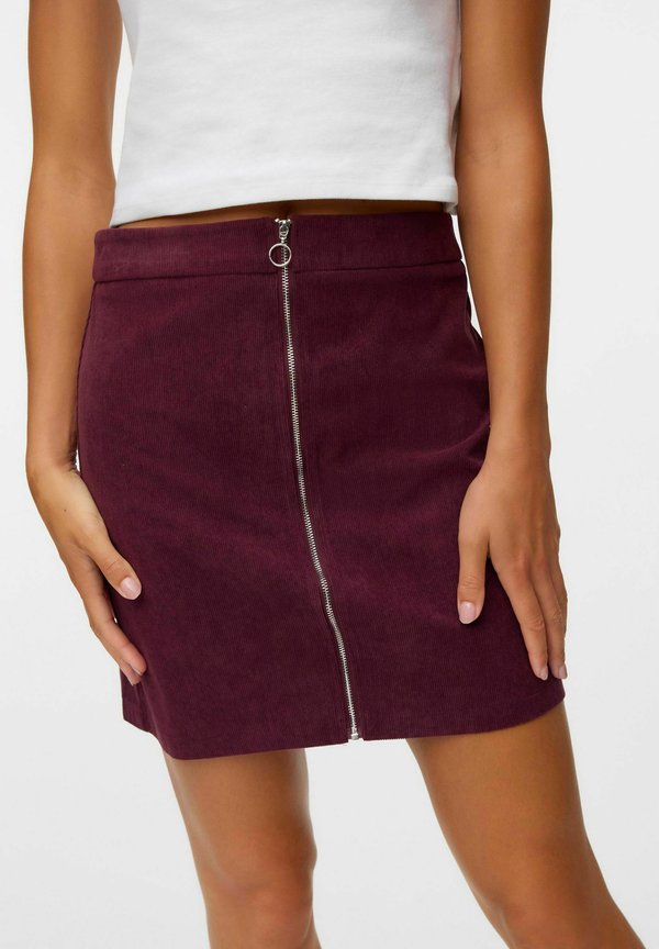 Vero Moda VMVIENNA High waist Corduroy Midi - A-line skirt - winetasting