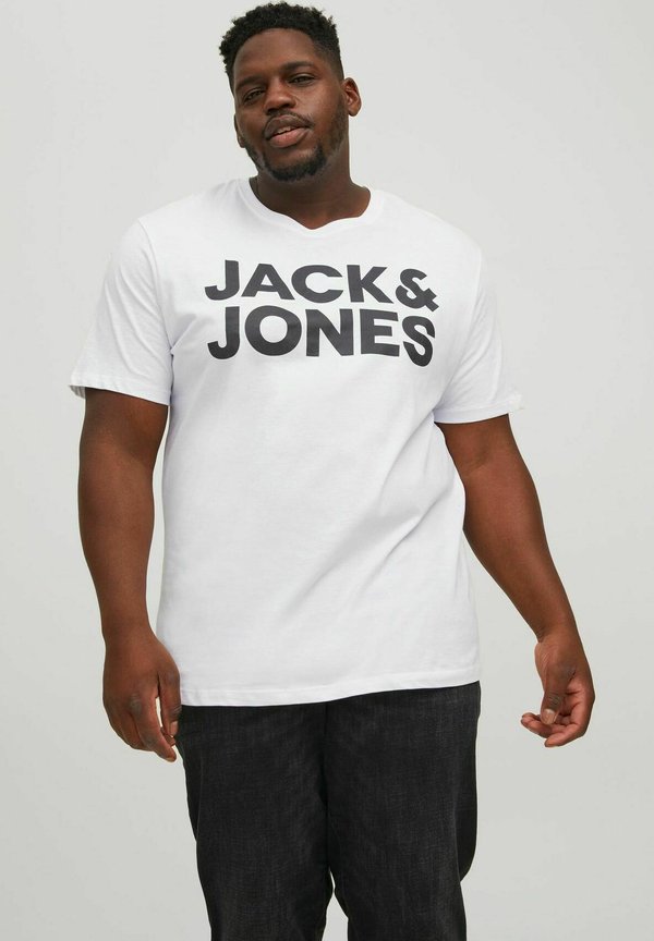 Jack & Jones LOGO PLUS SIZE RUNDHALS KURZARM ECORP 2PACK - Print T-shirt - weiß