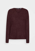 Vero Moda VMCREWLEFILE  V-NECK  - Jumper - winetasting