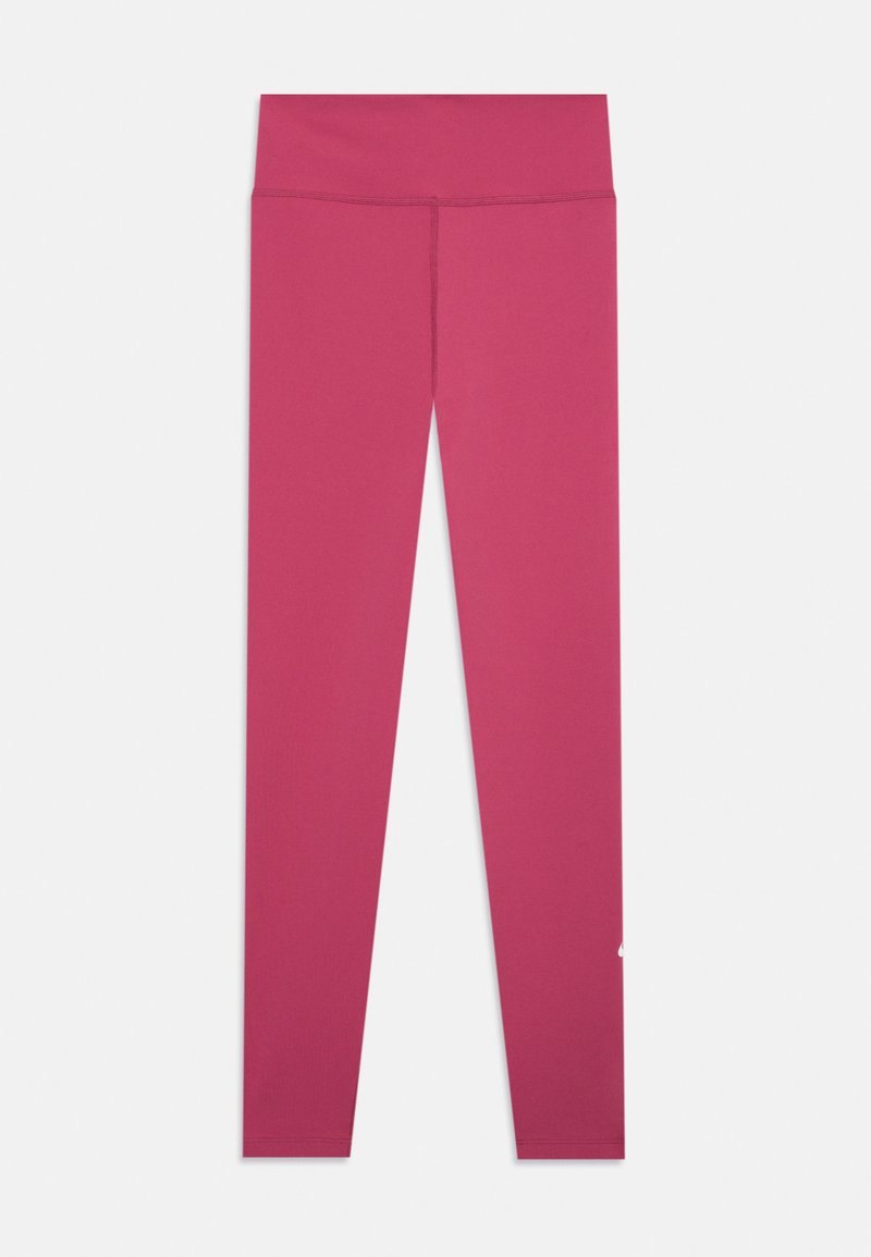Pinkfarbene Leggings aus dehnbarem Stoff mit einem hohen Bund, glatter Textur und einer figurschmeichelnden Silhouette ohne sichtbare Muster oder Beschläge.