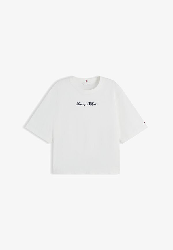 Tommy Hilfiger CLASSIC SCRIPT TRAPEZE TEE - Basic T-shirt - ecru