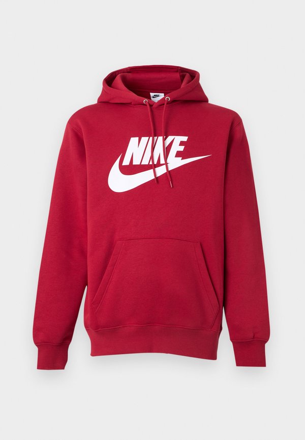 Nike Sportswear CLUB HOODIE - Hoodie - tough red/white