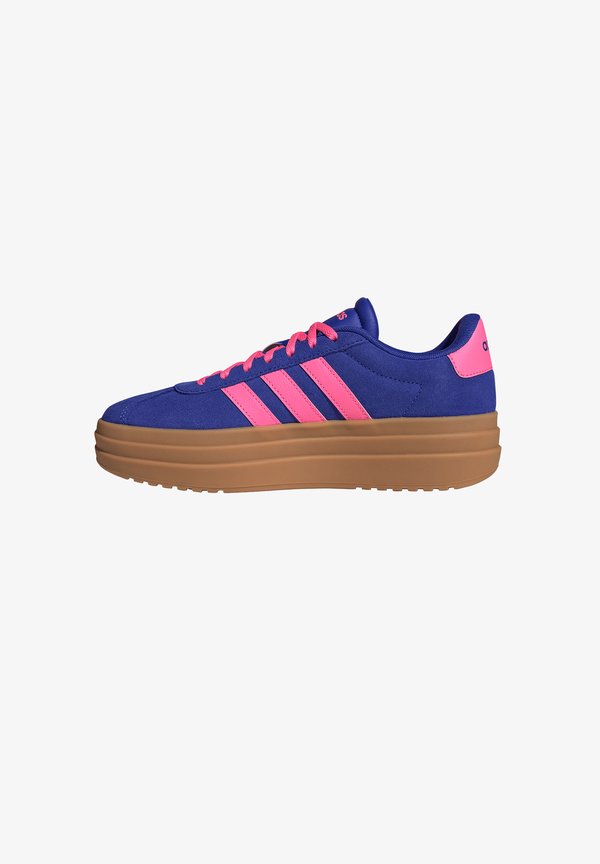 adidas Performance ADIDAS DAMEN VL COURT BOLD PLATEAU SNEAKER FRAUEN SCHUH KH9462 BLUE/PINK - Clay court tennis shoes - lucid blue lucid pink gold met
