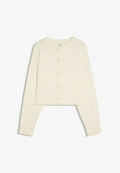 Bershka CREW NECK WITH BUTTONS - KNIT CARDIGAN - Cardigan - beige