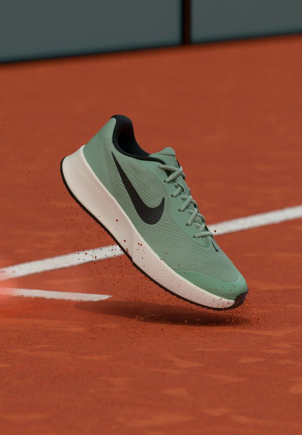 Nike Performance VAPOR LITE CLAY - Clay court tennis shoes - steam/black/light silver-coloured/white