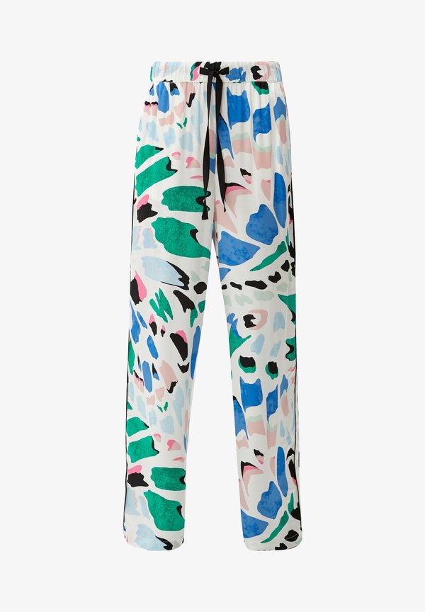 s.Oliver MIT ALLOVER-PRINT - Trousers - ecru