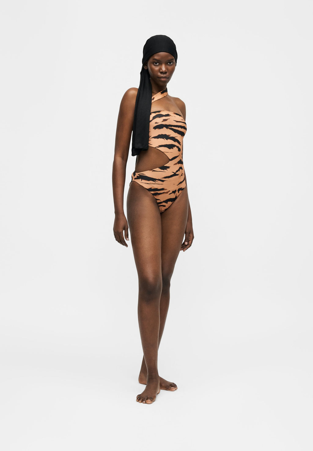 ADRIANA DEGREAS ONE SHOULDER CUT OUT SWIMSUIT