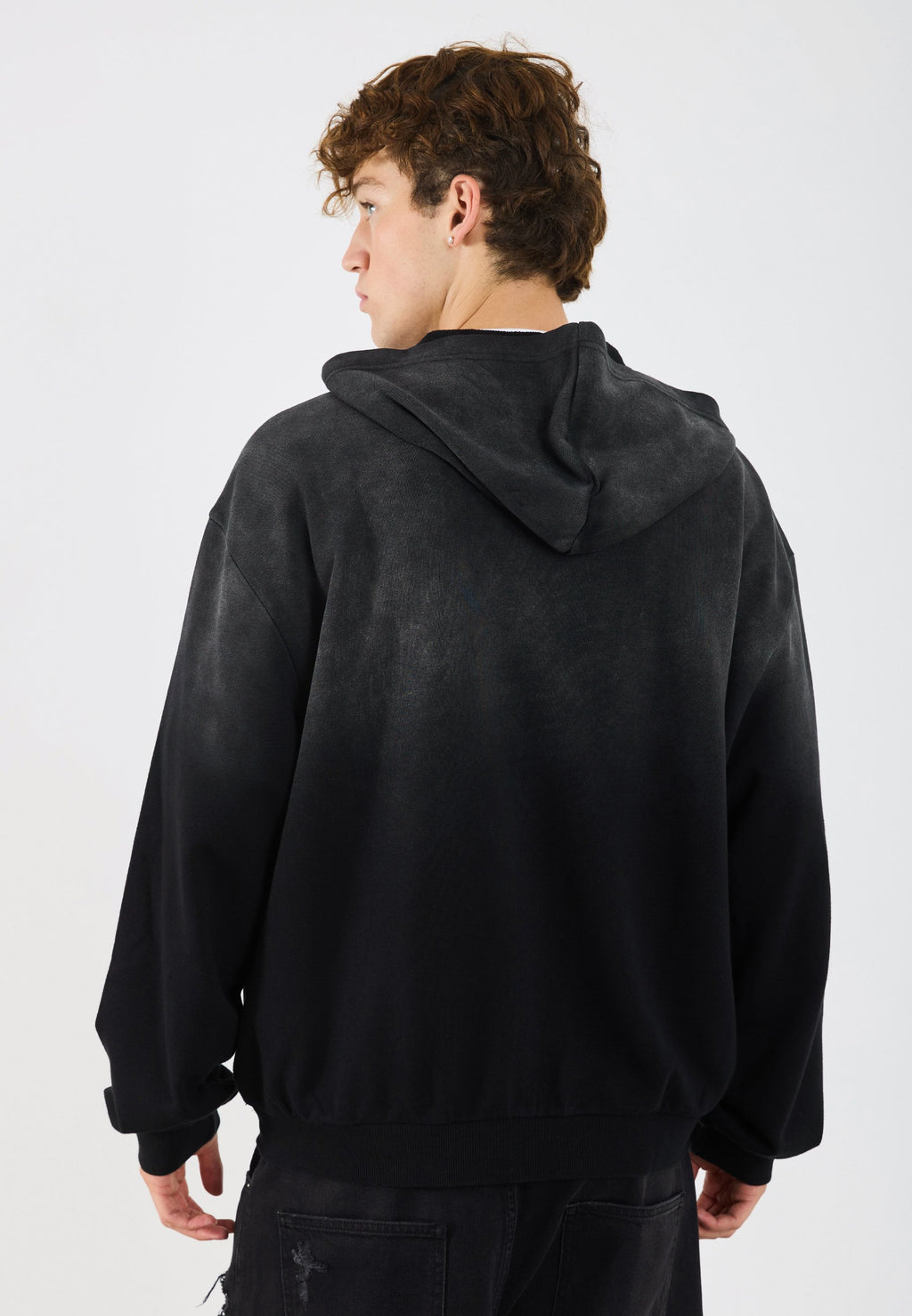 YOURTURN WASHED UP ZIP-UP HOODIE