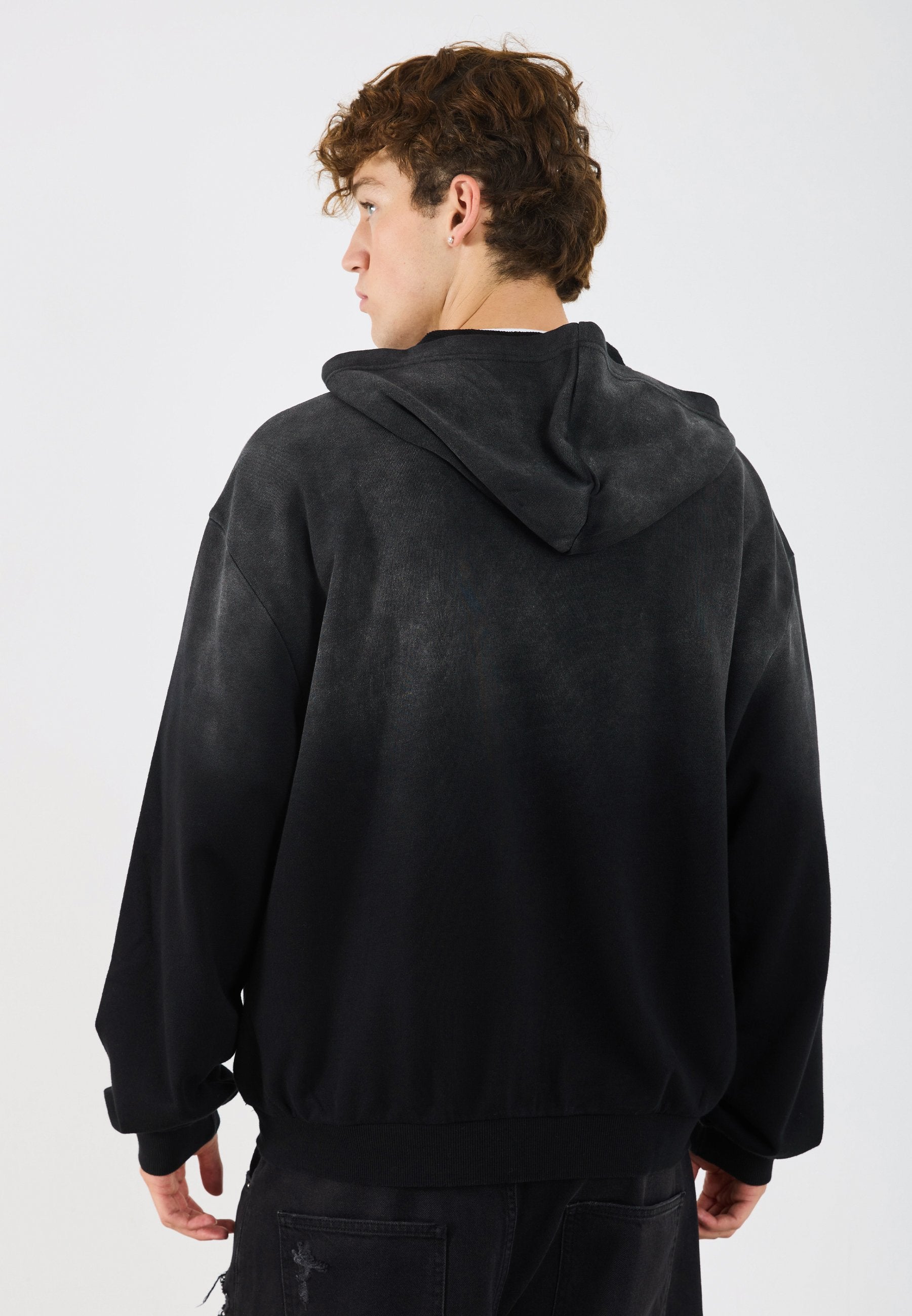 YOURTURN WASHED UP ZIP-UP HOODIE