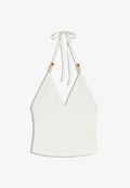 Bershka RUSTIC HALTER TOP - Top - beige