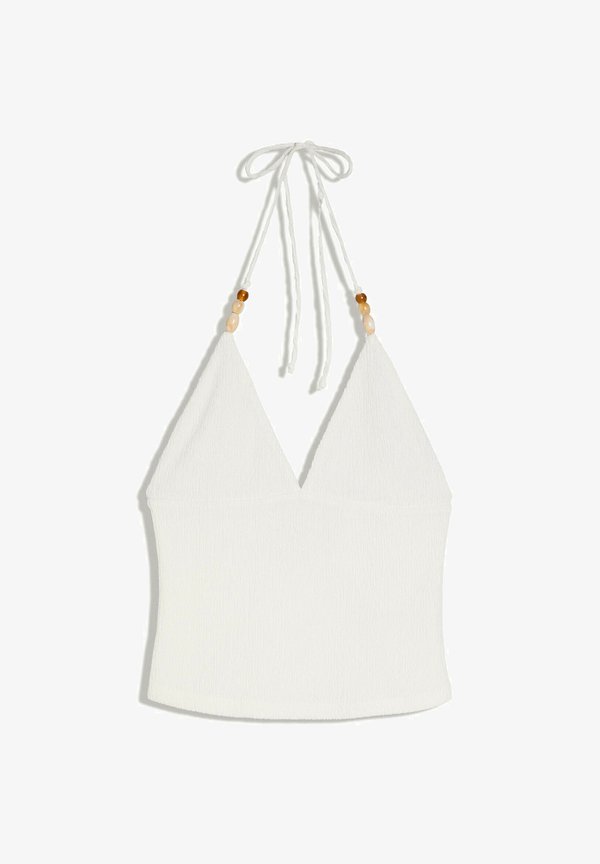 Bershka RUSTIC HALTER TOP - Top - beige