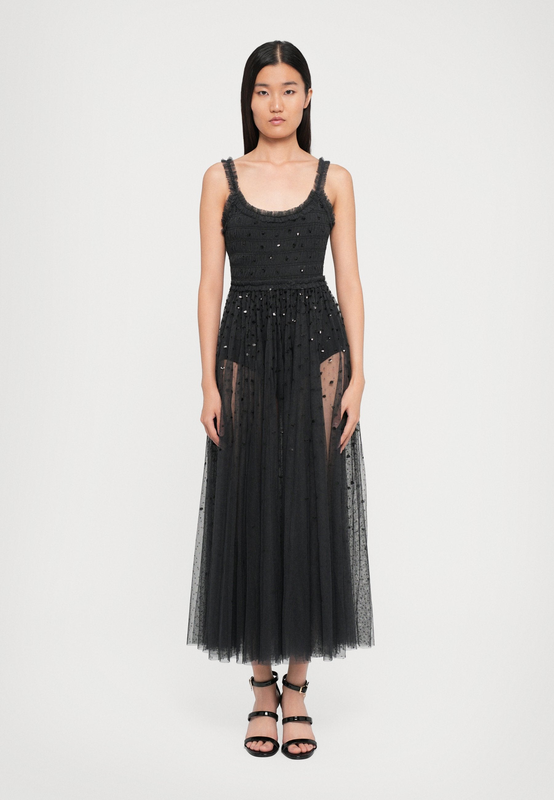 Needle & Thread SEQUIN GISELLE SMOCKED ANKLE GOWN
