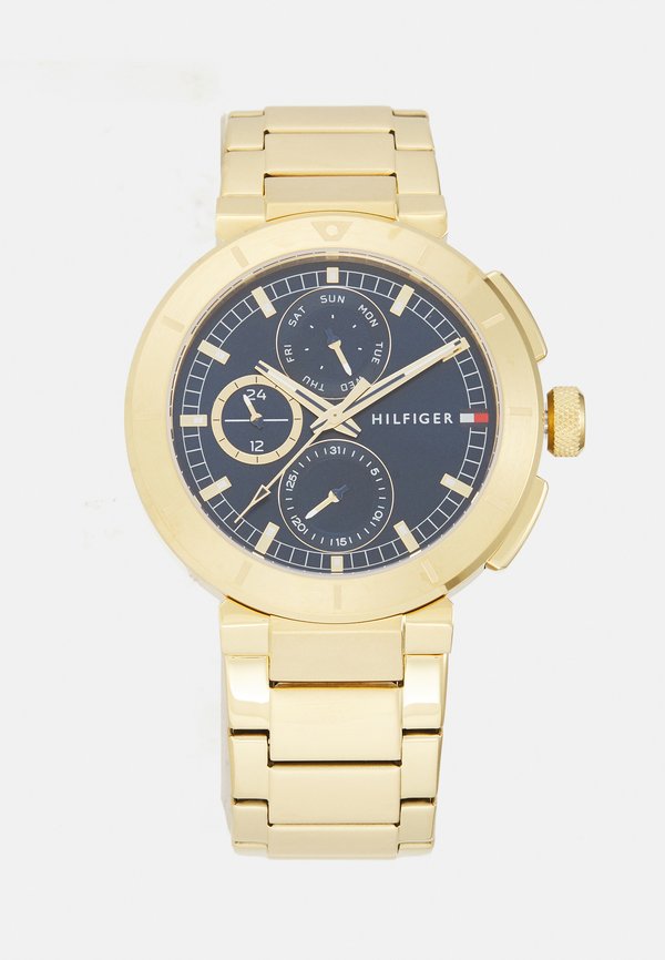 Tommy Hilfiger LORENZO - Chronograph watch - gold-coloured/blue