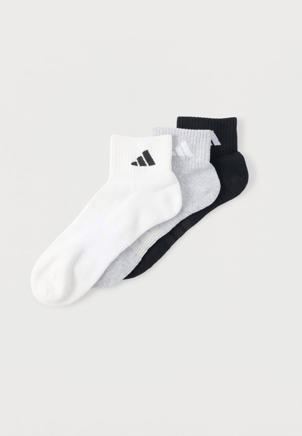 adidas Performance CUSHIONED SPORTSWEAR ANKLE UNISEX 3 PACK - Sneaker socks - medium grey heather/white/black
