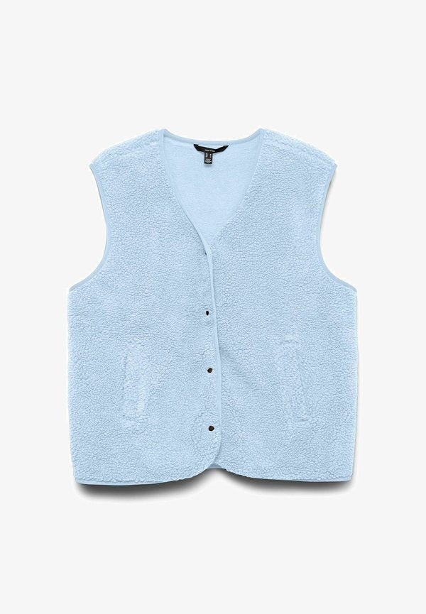 Vero Moda VMJOSEFINE SL TEDDY GILET EXP - Waistcoat - ice water