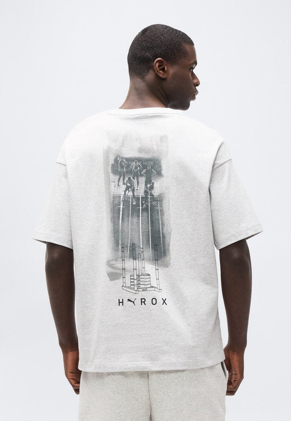 Puma PUMA X HYROX LIFESTYLE TEE - Print T-shirt - light gray heather