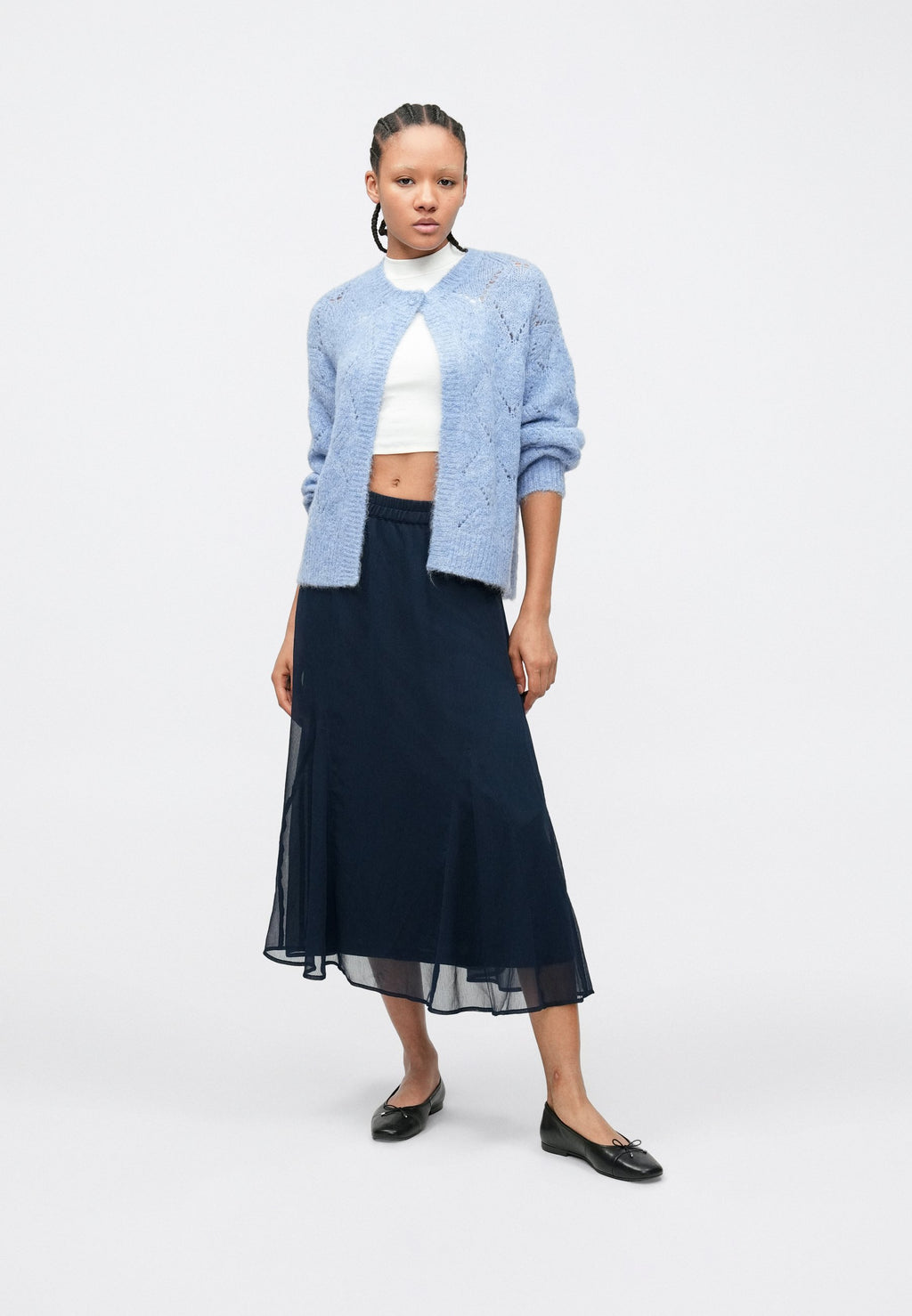 VILA VIFALIA HIGH WAIST MIDI SKIRT
