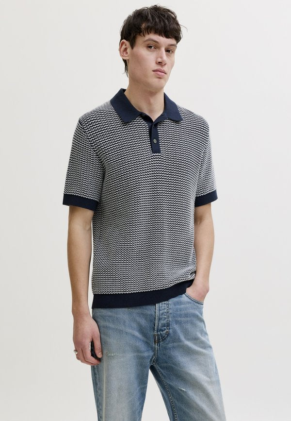 Jack & Jones Knitted Knitted - Polo shirt - sky captain