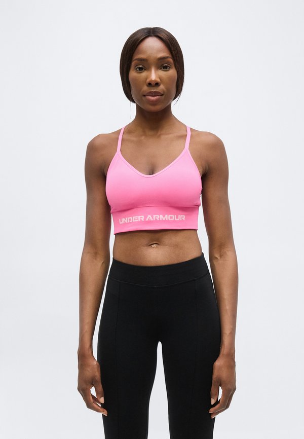 Under Armour VANISH SEAMLESS LOW - Light support sports bra - pink frenzy/prime pink
