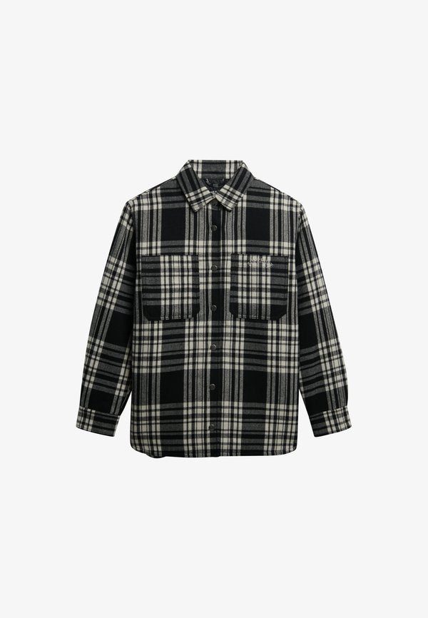 Superdry & Co CHECK LINED - Button-down blouse - black check