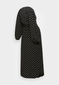 Glamorous Bloom WRAP MIDI DRESS WITH LONG SLEEVES V NECK TIE DETAIL