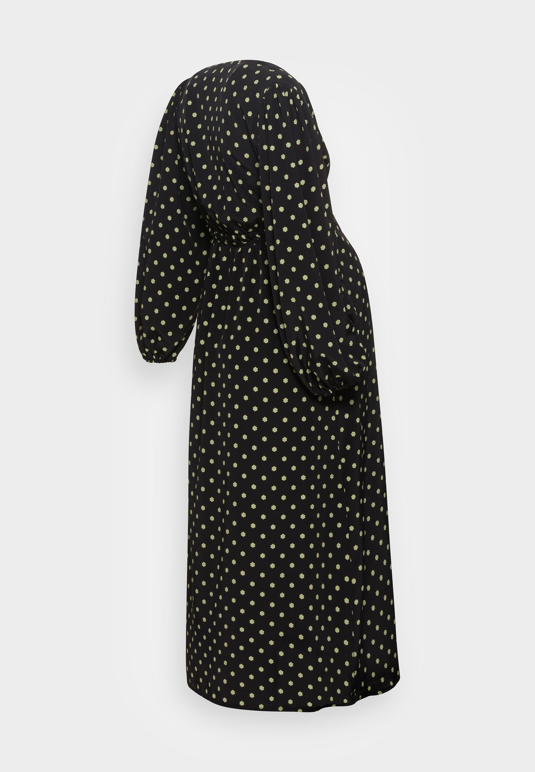 Glamorous Bloom WRAP MIDI DRESS WITH LONG SLEEVES V NECK TIE DETAIL