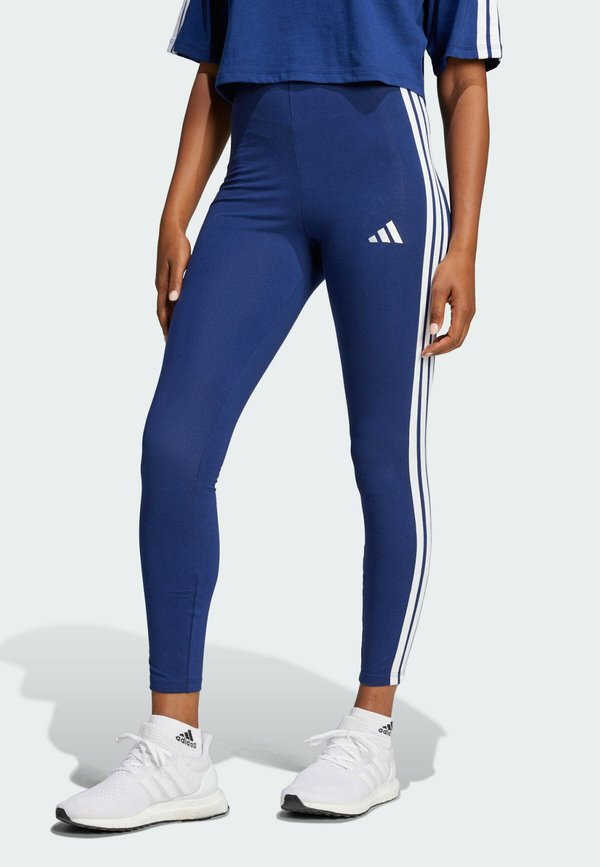 adidas Sportswear ESSENTIALS 3 STRIPES - Leggings - dark blue white