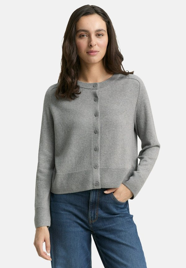 TOM TAILOR Cardigan - medium silver grey melange