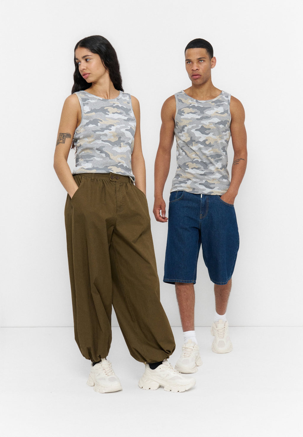 YOURTURN RIB CAMO TANK TOP