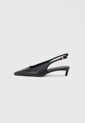 TH MONOGRAM LEATHER SLINGBACK KITTEN HEELS Media 1