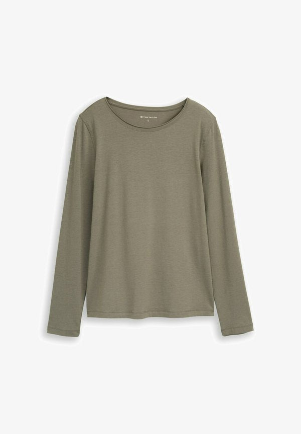 TOM TAILOR BASIC - Long sleeved top - cloudy green