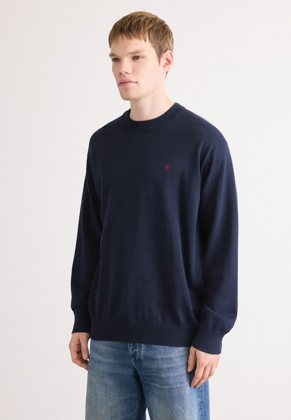 Calvin Klein Jeans LONG SLEEVED RELAXED CREW NECK - Jumper - dark sapphire
