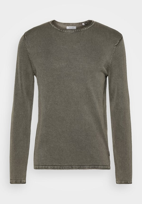 Jack & Jones JJELEO KNIT CREW NECK NOOS - Jumper - dusty olive