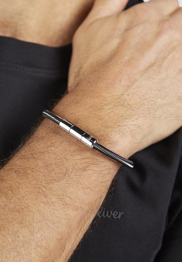 s.Oliver BRAIDED BAND - Bracelet - schwarz