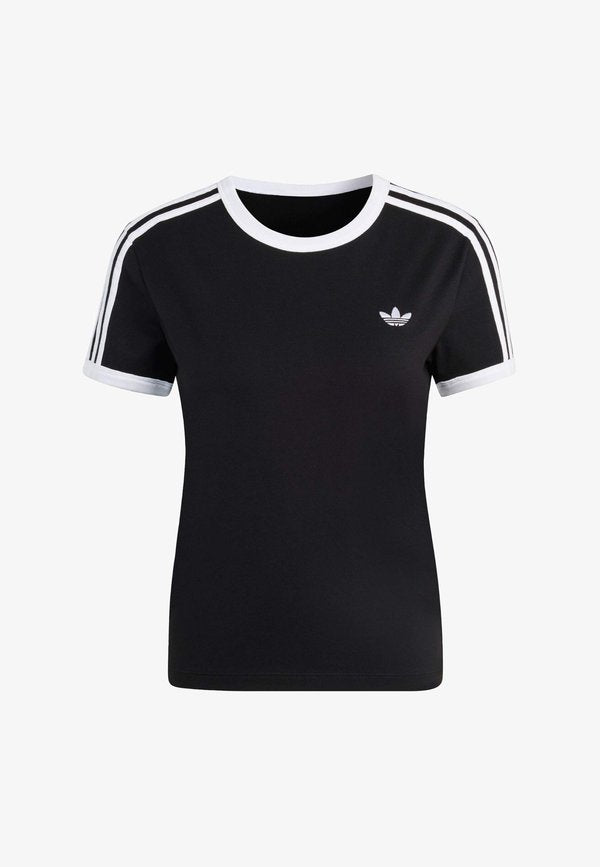 adidas Originals 3-STRIPES SLIM T-SHIRT - Print T-shirt - black/white