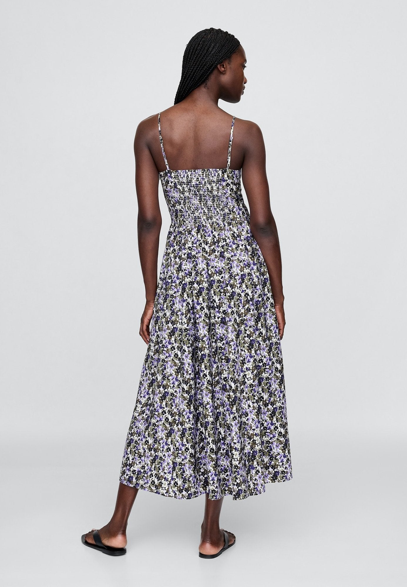 GAP V NECK SHIRRED MAXI