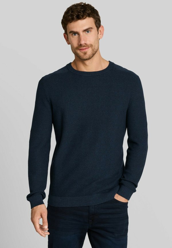 TOM TAILOR MOULINE STRUCTURED CREW NECK KNIT - Jumper - mouline blue navy