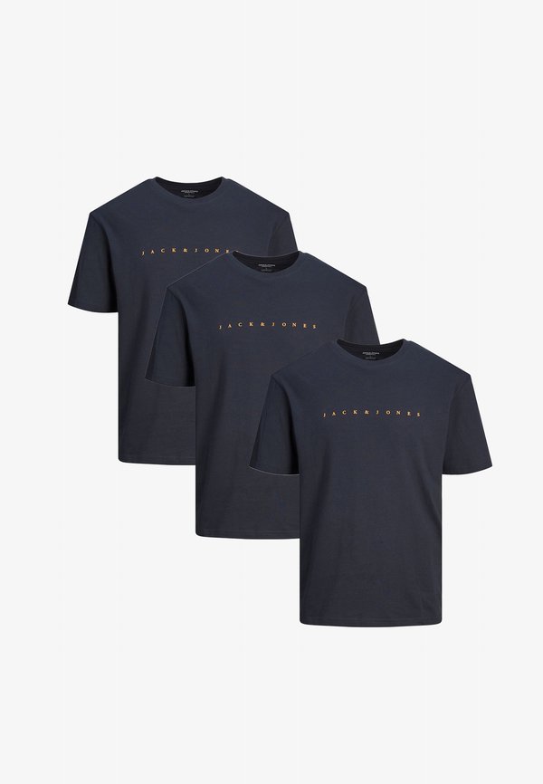 Jack & Jones 3ER PACK STAR JJ - Print T-shirt - dark navy