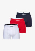 s.Oliver BASIC 3 PACK - Trunks - rot marine weiß