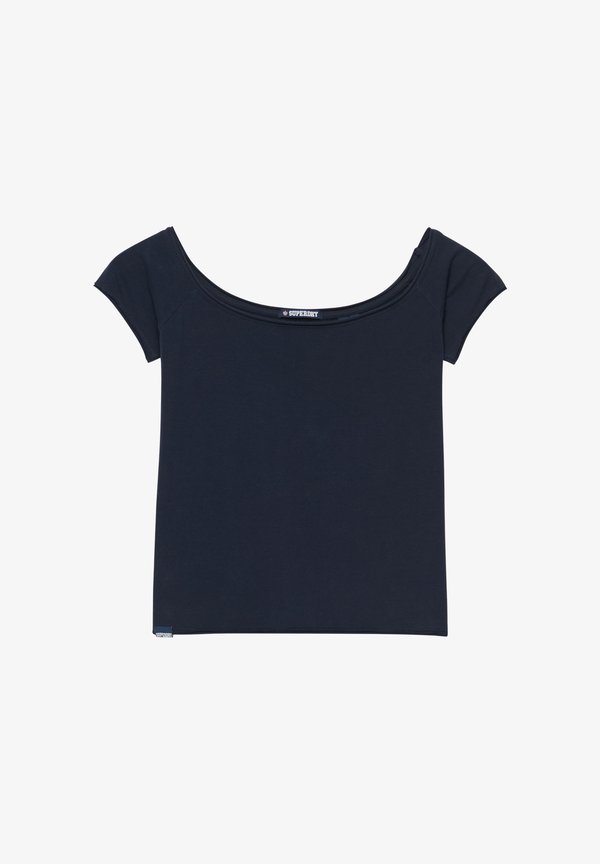 Superdry & Co SUPERDRY BARDOT SHORT SLEEVE OFF SHOULDER - Print T-shirt - eclipse navy
