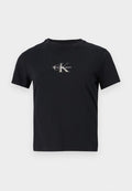 Calvin Klein Jeans GRADIENT MONOLOGO SLIM TEE - Basic T-shirt - black