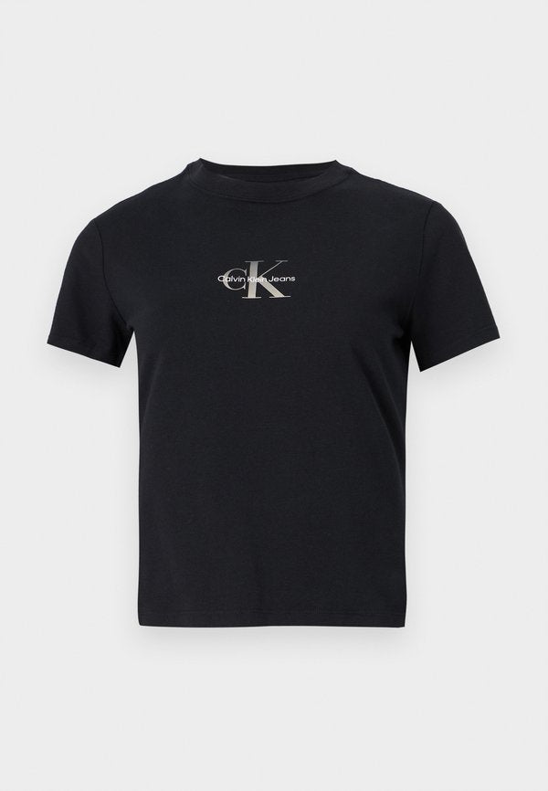 Calvin Klein Jeans GRADIENT MONOLOGO SLIM TEE - Basic T-shirt - black