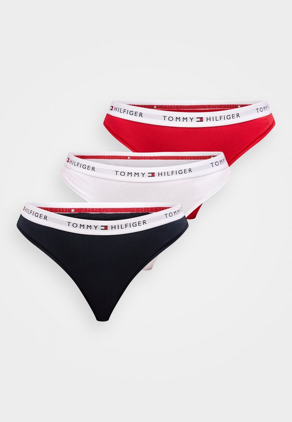 Tommy Hilfiger THONG 3 PACK - Thong - desert sky/white/primary red