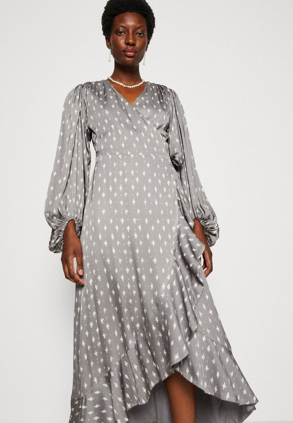 Malina PRINTED WRAP MIDI DRESS